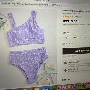 SheIN Purple High Waist Bikini